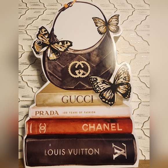 None Other - NWT Gucci Prada Chanel Louis Vuitton Butterfly Bag Wood Decor